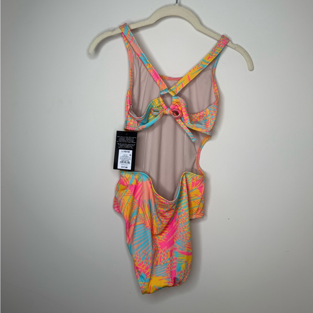 NWT Girls One-Piece Swimsuit – Tropical Print 🌴🌈 - Picture 3 of 5